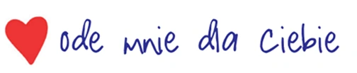 Ikona serca z napisem „ode mnie dla Ciebie” po prawej stronie.